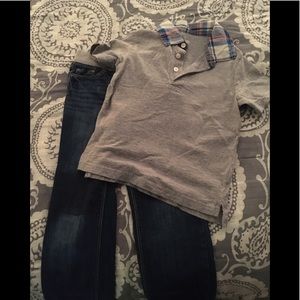 Toddler boy jeans and collar top #Backtoschool